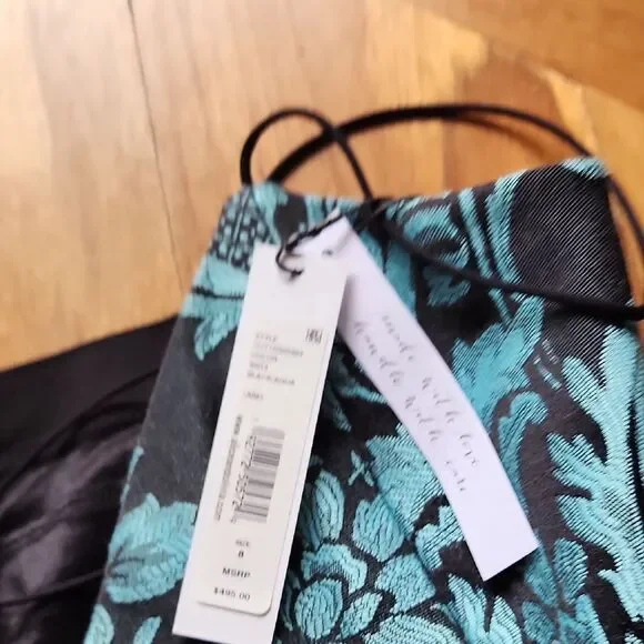 Alice + Olivia Black and Blue Patterned Dress - Women's Size 8 (NWT) - Picture 7 of 7